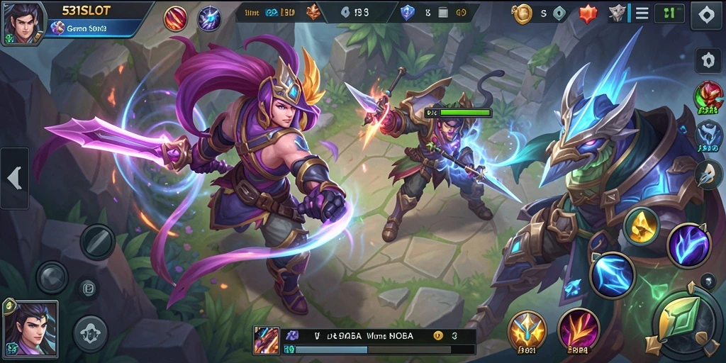 Gameplay seru dalam pertarungan tim MOBA 531SLOT.