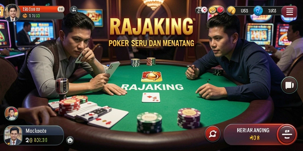 Screenshot gameplay RAJAKING menampilkan momen seru permainan Poker.