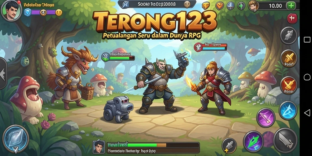Screenshot utama menampilkan aksi mengasyikkan dalam permainan RPG.